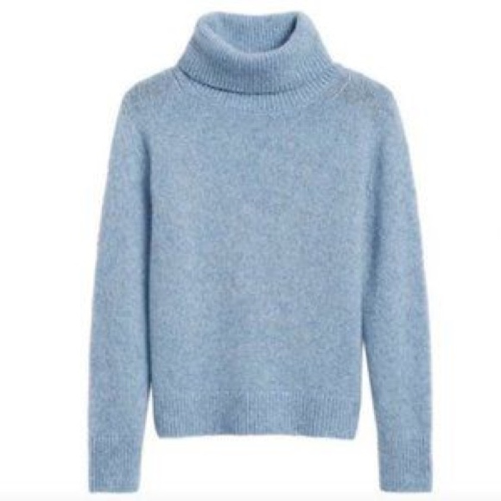 ❌sold❌Banana Republic Alpaca Merino Wool Mitzi Turtleneck Light Blue - Size M